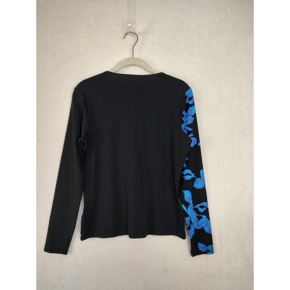 Lands' End Floral Long Sleeve Top Crew Neck Casual Blouse XS - Picture 2 of 7